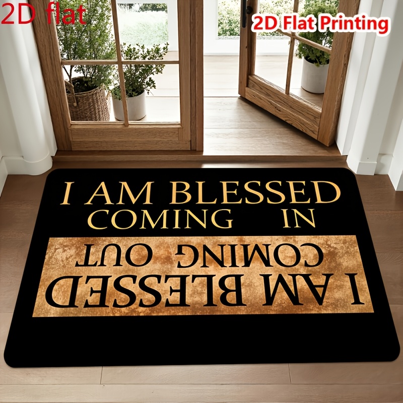 TEMU [2d Flat] " To Be Here" Inspirational Quote Design, Made Of Flannel Material, Absorbent And Washable Floor Mat, Suitable For: Welcome Mats,