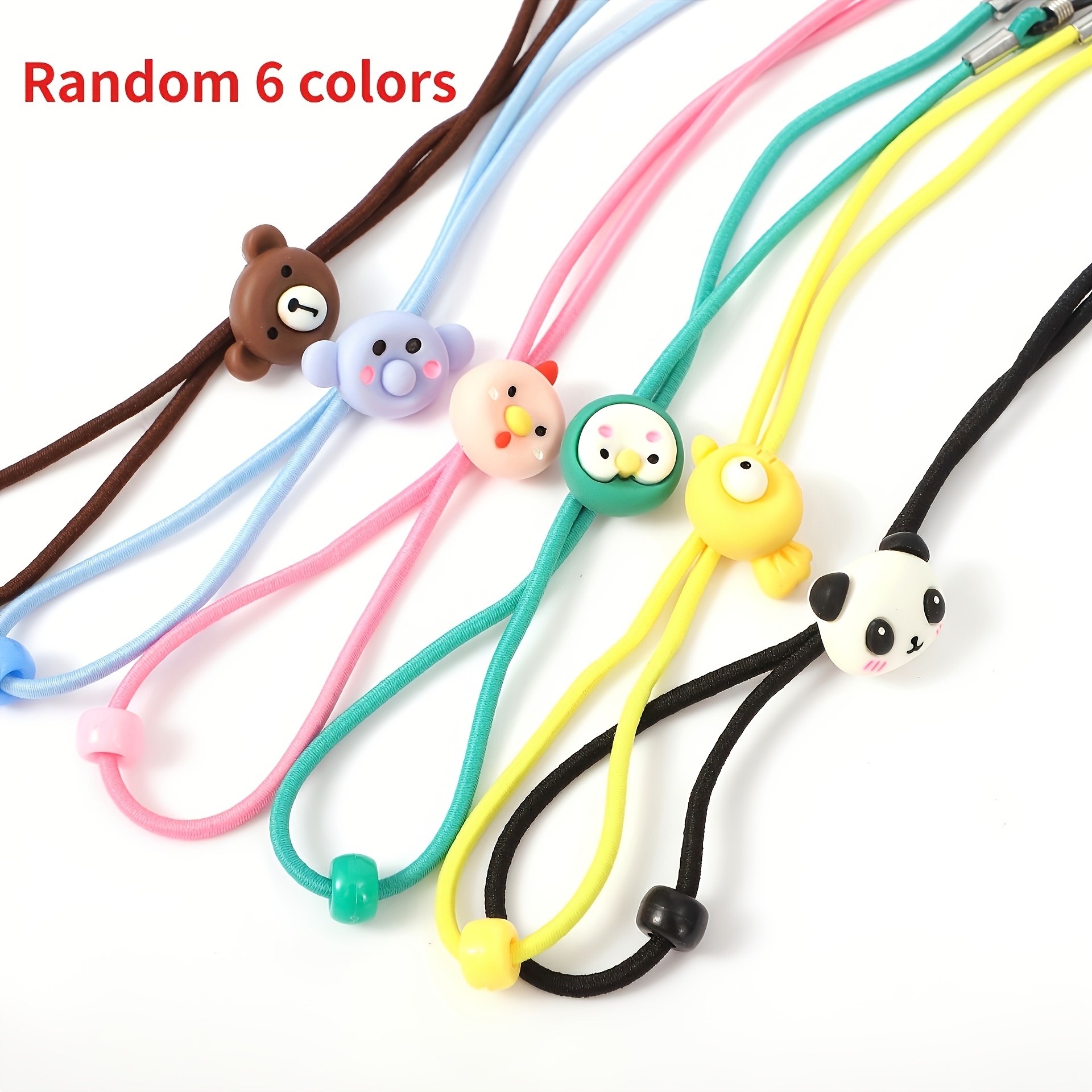 TEMU Lot de 6 chaînes à cordon élastique de styles aléatoires pour suspendre des lunettes du cou, conçues pour de glisser et assurer la sécurité des