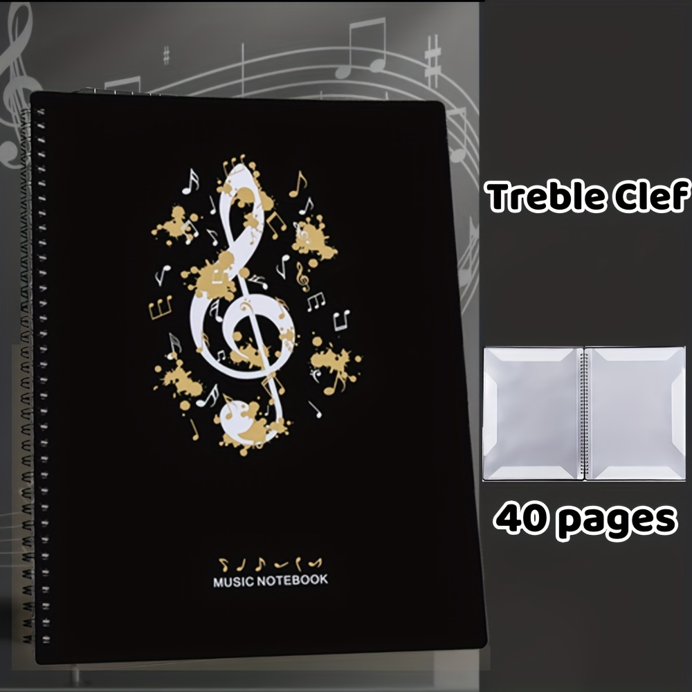 TEMU A4 Music Sheet Music Holder: 40 Pages Of Editable Sheet Music, Piano Sheet Music Holder, Pp Material Binder, Sheet Music File Storage, Suitable