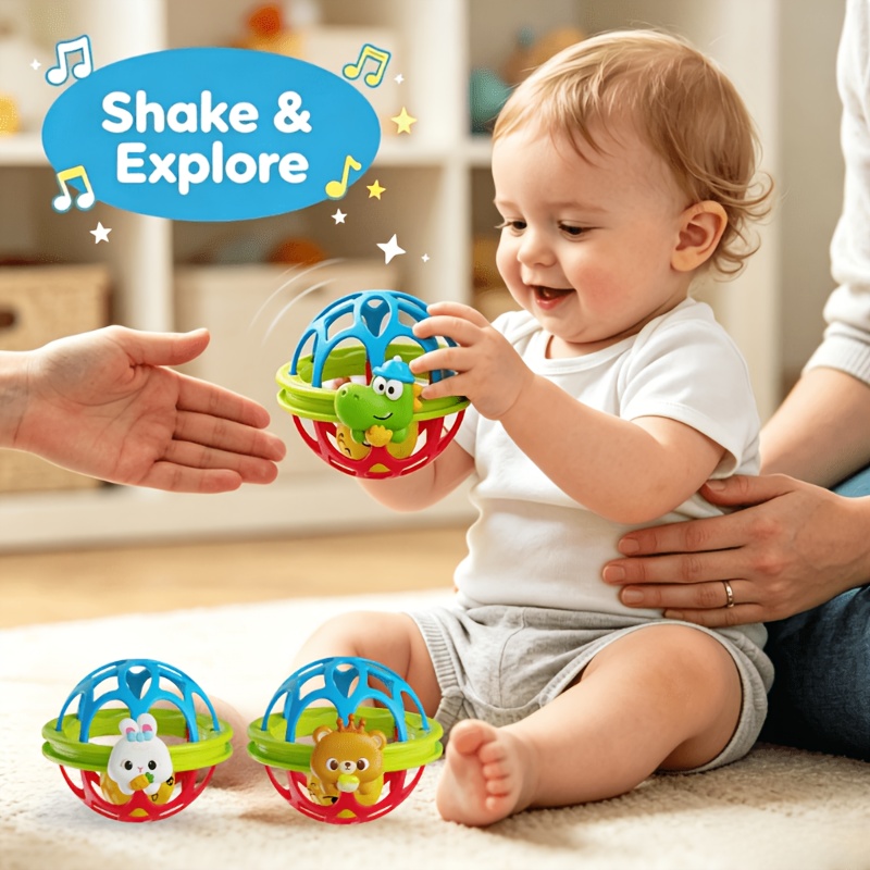 Baby-Grade Vibrating Hand Bell Toy for Sensory Development