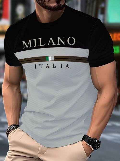 camiseta de manga corta para hombre, casual de 2025