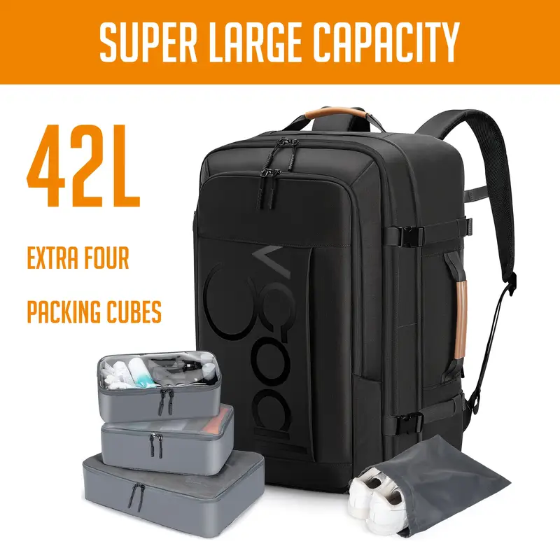 42L Expandable Travel Backpack, Airline Approved * with Extra 4 Packing Cubes, Multi-Compartment Large Capacity Laptop Backpack, Business Weekender Bag for Men & Women, Fits 17-Inch Laptop, Hiking, ... 42L Expandable Travel Backpack, Airline Approved * with Extra 4 Packing Cubes, Multi-Compartment Large Capacity Laptop Backpack, Business Weekender Bag for Men & Women, Fits 17-Inch Laptop, Hiking, ...
