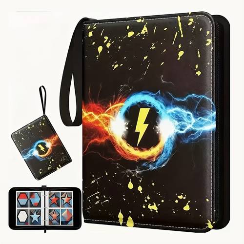 premium pu leather 4 9 pocket double sided trading card collection album 500 900 cards capacity card binder zipper closure with protective sleeves lightweight portable handle for mtg sports card collectors