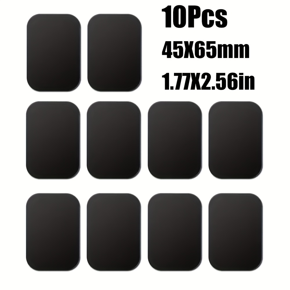 E-shop 10 Sets Zubehör für Handys, bestehend aus 5 Rechtecken, mit magnetischen Folien für Handyhalter aus Edelstahl, runden magnetischen Patches,