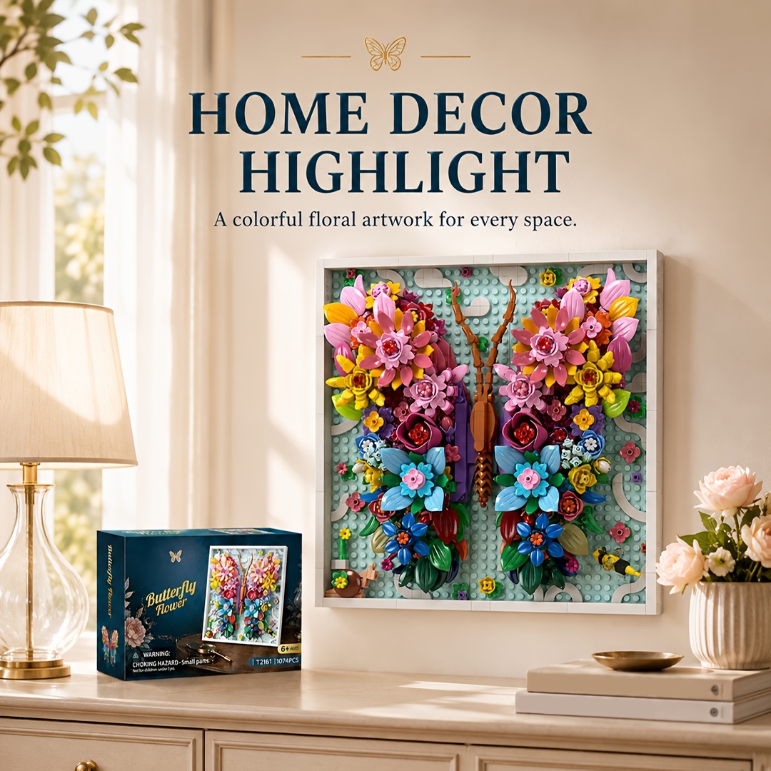 1074pcs Butterfly Floral Picture Frame Blocks