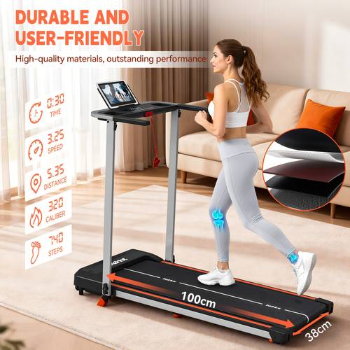 tapis roulant pieghevole 2-in-1 per e , motore .0 , velocità regolabile da 1 a 12 km/h, pannello multifunzione led, 12 programmi pretestati + audio, 3 modalità di allenamento, attrezzatura compatta per palestra