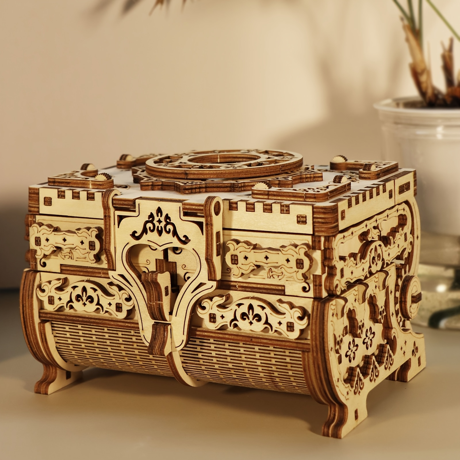 TEMU 3d Wooden Puzzle For Adults Case Handmade Diy Decoration Model Kits Birthday Or Christmas Gifts