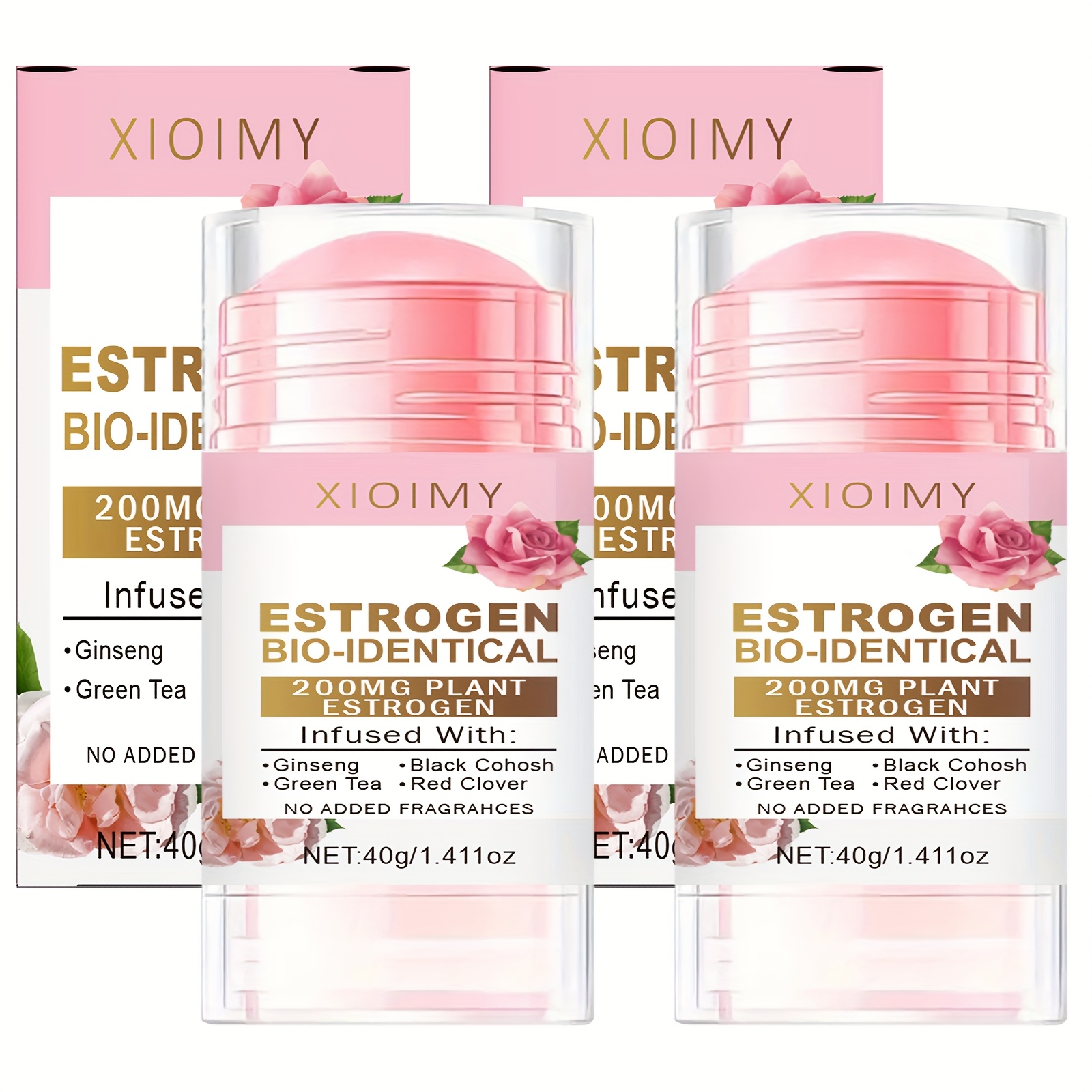 Women's Emotional Care Cream, Gentle Body Cream, Natural Estrogen, Ginseng, Black Cohosh, Green Tea, Red Clover, Alcohol-Free, Refreshing Scent, Suitable for All Skin Types, 2 Jars