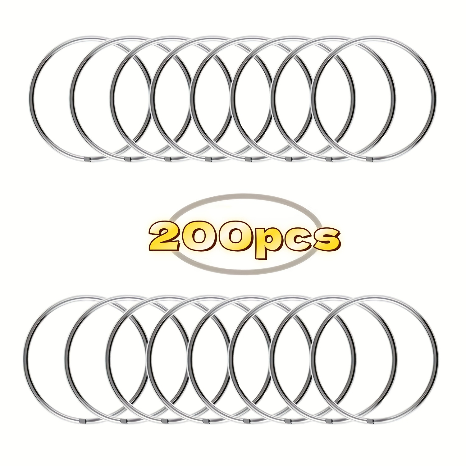 E-shop 200 Stück Schlüsselringe, Split Schlüsselringe Großpackung für Schlüsselanhänger und Schlüsselanhänger Zubehör