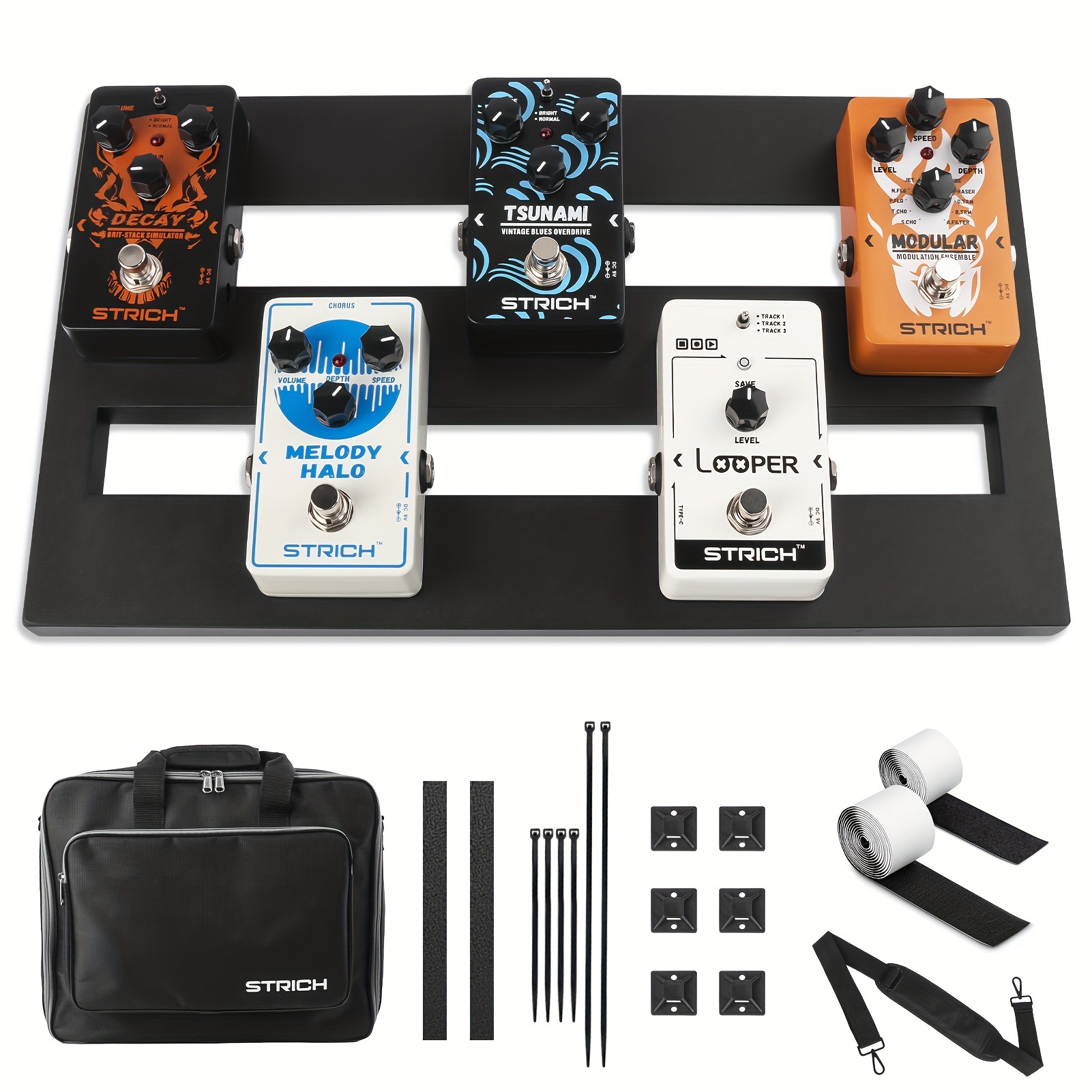 

Strich Super Light Aluminum Pedalboard - 1.2lb Weight, 15" X 8.66" Dimensions, Portable With Carry Bag, Mini+ 15 3-row