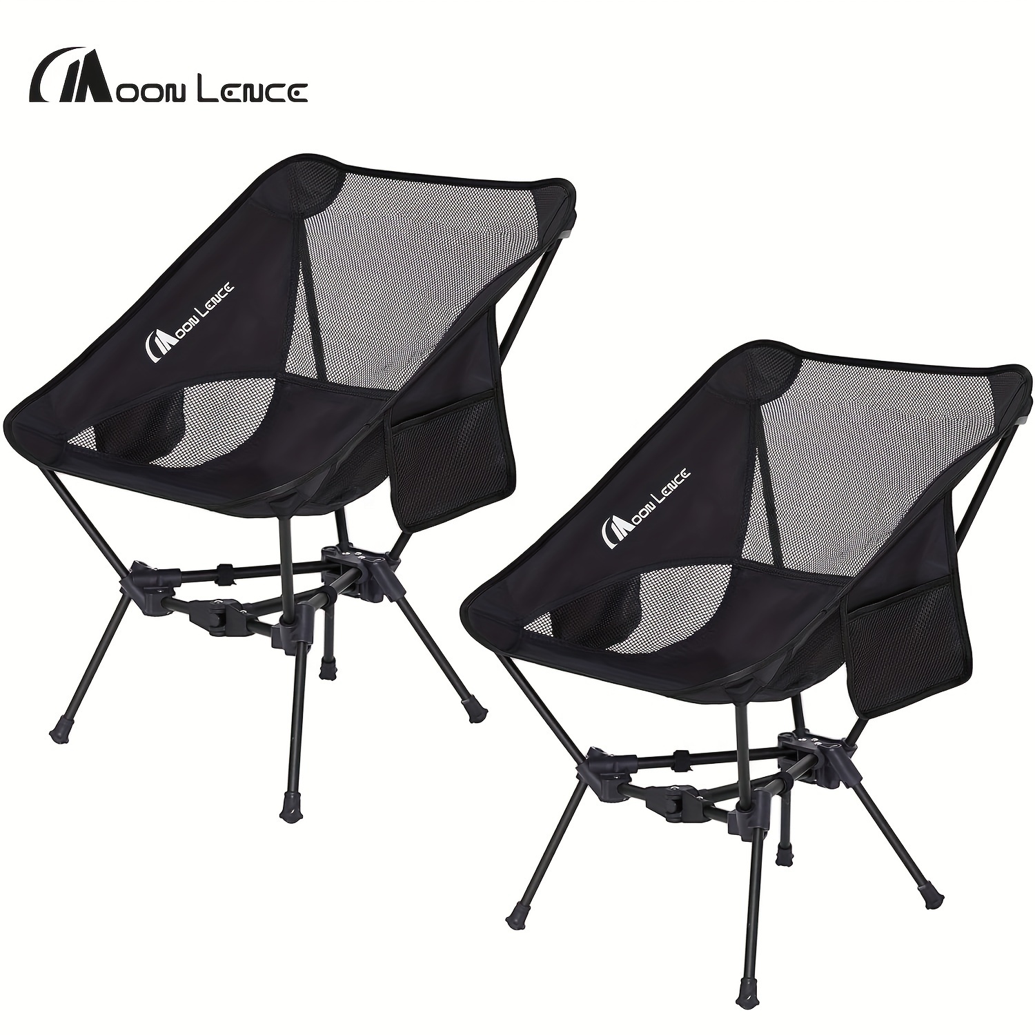 

Moon Lence Portable Camping Chair Backpacking Chair - The 4th Generation Ultralight Folding Chair - Compact, Lightweight Foldable Chairs For Hiking Mountaineering, Beach, 2 Pack