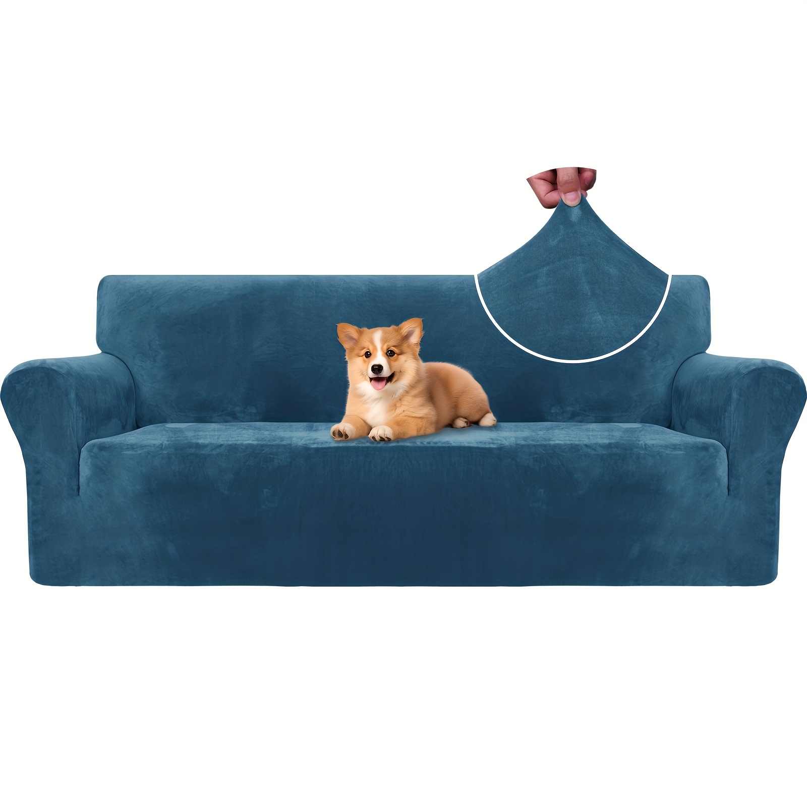 Velvet Sofa Cover, 1/2/3/4 Seater Sofa Cover With Armrests, Scratch-resistant Cat Sofa Cover, Stretch Sofa Cover, Universal Washable Non-slip Sofa Cover