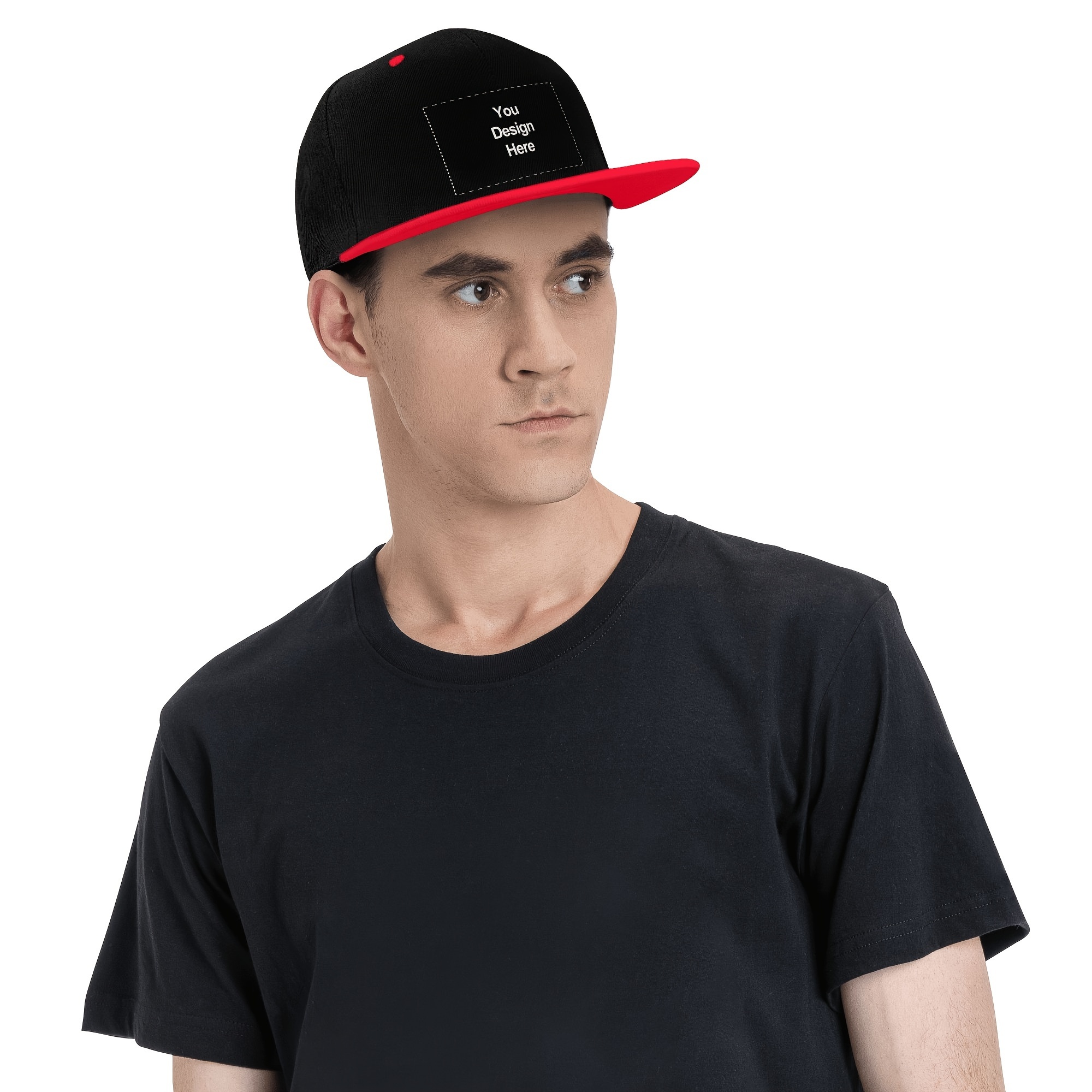 

1pc Personalized Men's Polyester Baseball Cap – Text, Photos, Image Logo – Adjustable Hip Hop Hat, Lightweight And Sporty