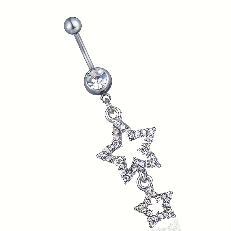 TEMU 1pc Joyería de Piercing Colgante Anillo de Anillo de Botón de Anillo de Botón de Mujer