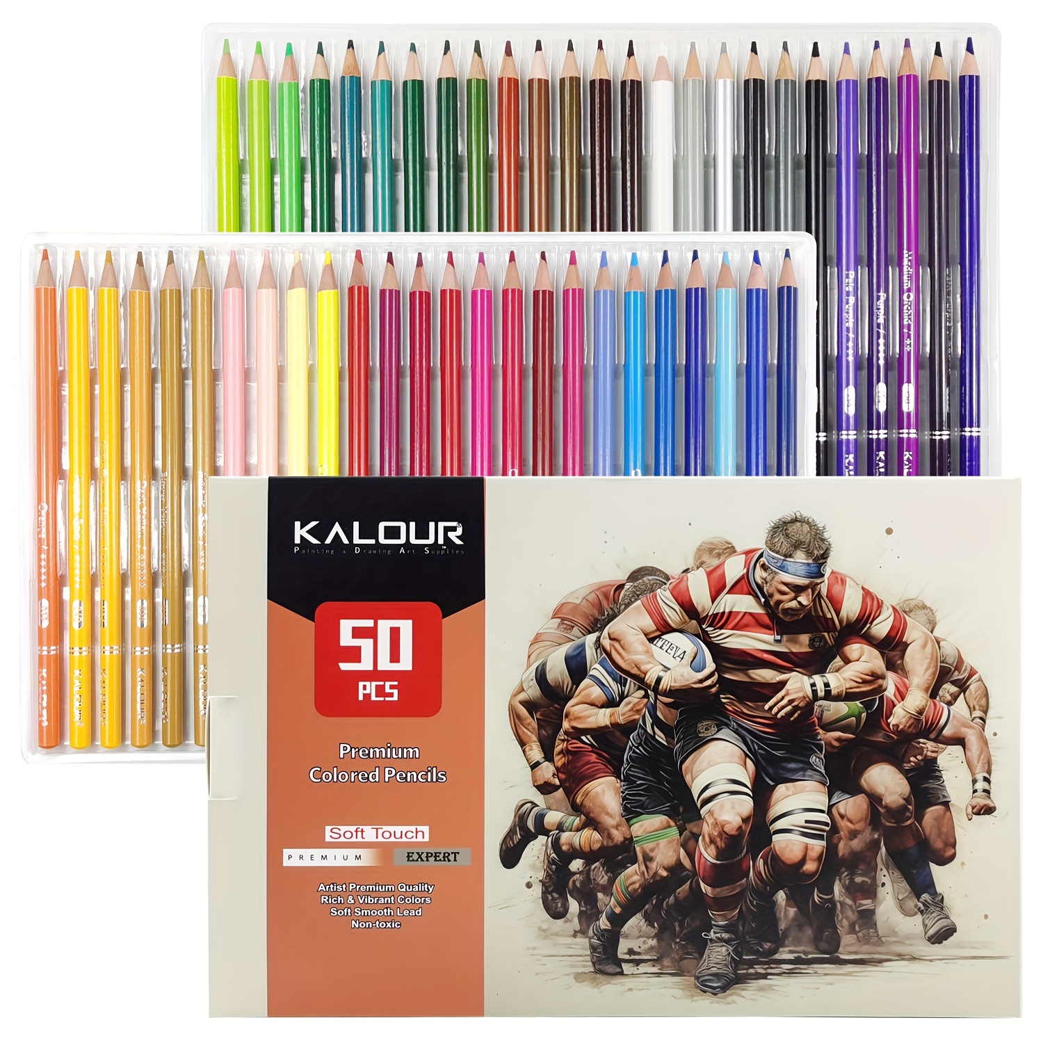 KALOUR Lápices de colores profesionales, juego de 300 colores, núcleo suave  para artistas con colores vibrantes, ideal para dibujar bocetos
