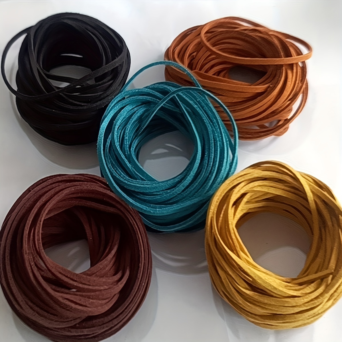 

Suede Cord Bundle, 5 Pack, Each, Flat Faux Suede Lace - Jewelry Making Beading Thread, Craft Inelastic Cord Material