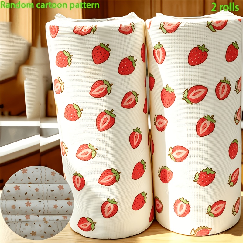 TEMU 2 Rolls (800 Sheets) - Extra Wide And Thick Cleaning Cloths, 120g/m², Kitchen Paper Towels, Cleaning Wipes, Lazy Cleaning Cloths, Dishcloths,
