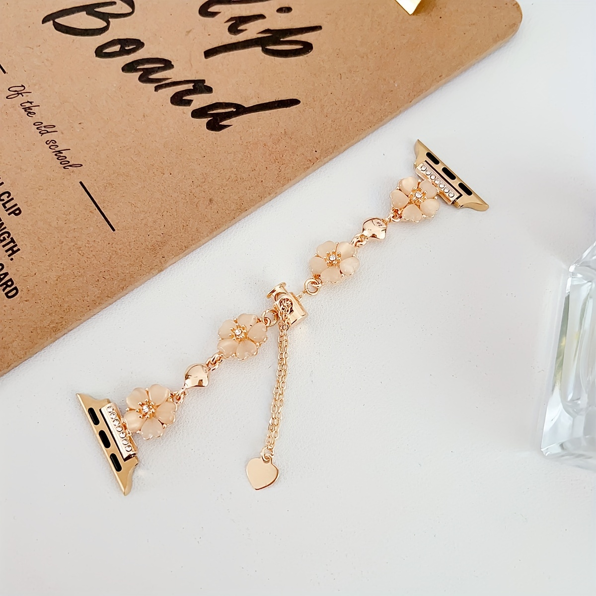 TEMU 1pc Creative Fashion Heart-shaped Flower Chain Strap, Suitable For Watch 38mm 40mm 41mm 42mm 44mm 45mm 49mm, Compatible With Iwatch Ultra, Ultra