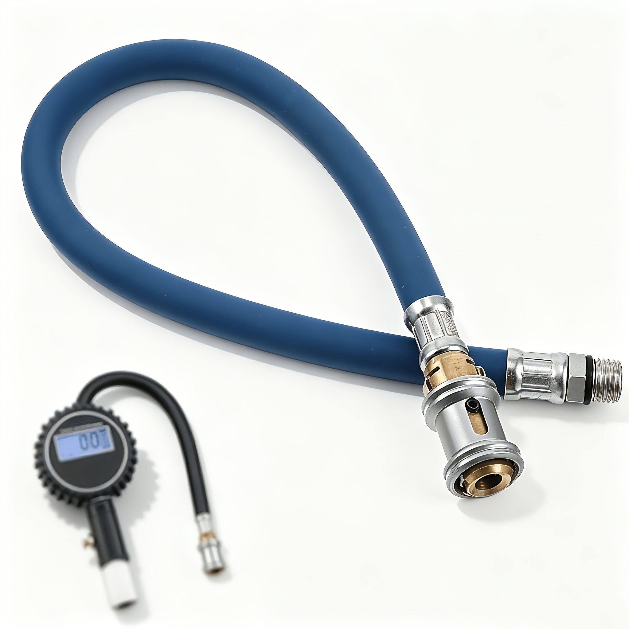 TEMU Tuyau d'extension de valve de pneu avec à air, tube d'extension portable pour gonfleur de pneu, conduite d'air flexible pour pneus de voiture,