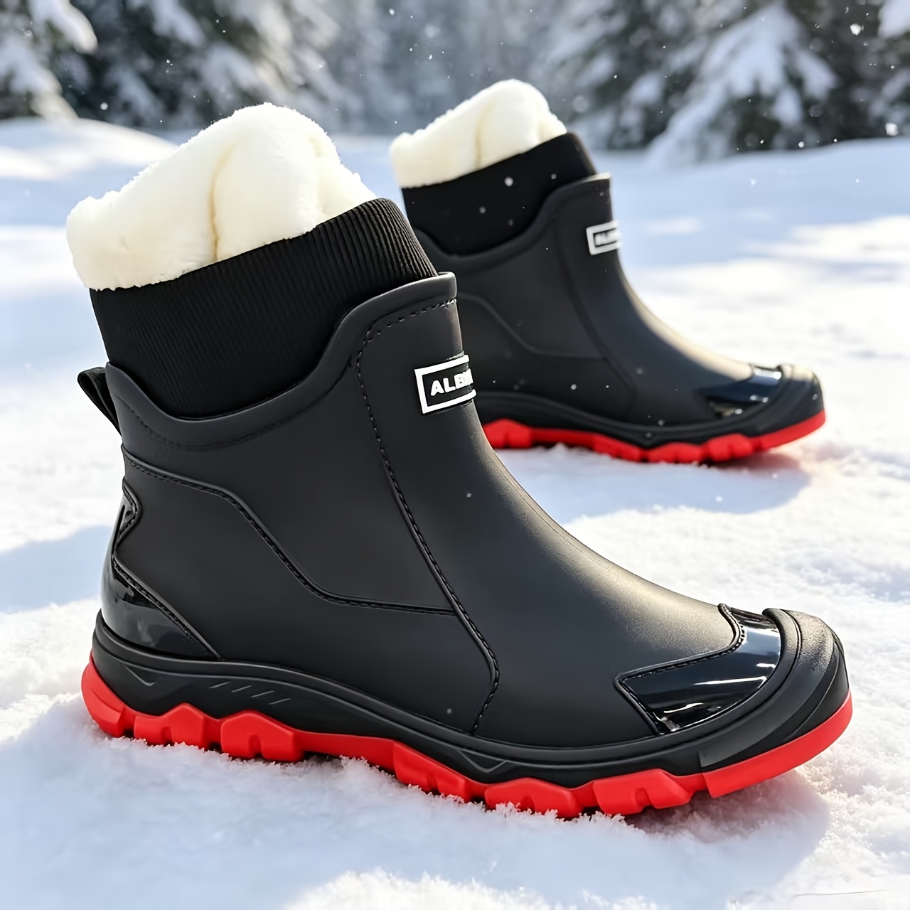 Unisex Lined Short Rain Boots for Autumn/Winter