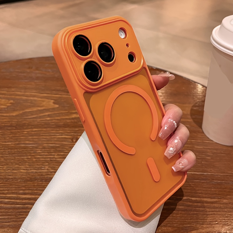TEMU Étui de téléphone : Étui de luxe magnétique mat blindé à recharge fil pour iPhone 18/17/16/15/14/13/12//Pro Max/17 Air/16e avec coque arrière