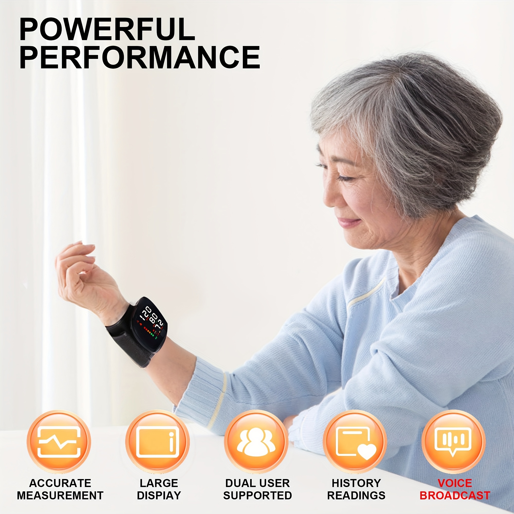 1pc md1820 wrist   with lcd display adjustable cuff   detection irregular heartbeat alarm usb rechargeable sound     monitoring ideal gift for     wrist cuff Product details 0