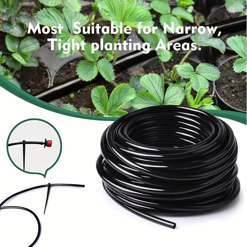 50ft Drip Irrigation Tubing With Connectors - 1/4 Inch Blank Distribution Hose
