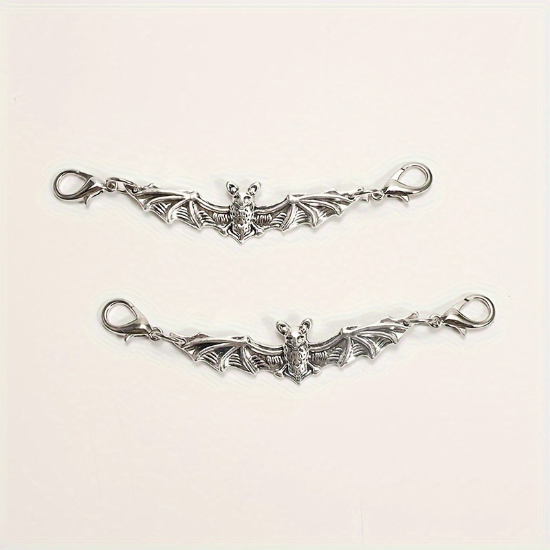 TEMU 2pcs Gothic Dark Alloy Bat Shoelace Shoe Accessories, Bat-shaped Diy Shoe And Boot Modification Charms, Suitable For Unisex Cool And Trendy Men
