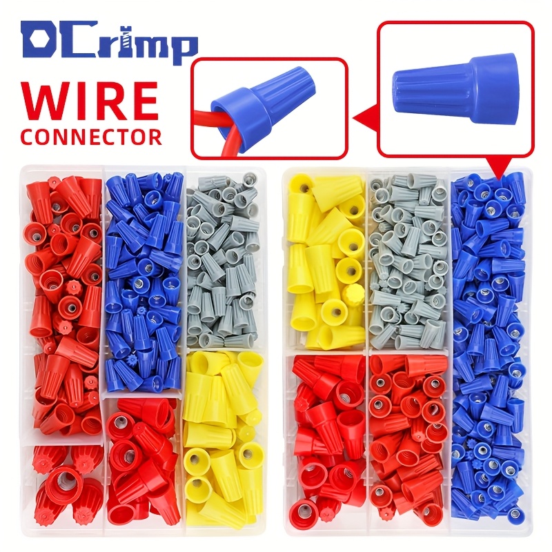 

300/330pcs Quick Connect Wire Nuts, Steel Contact, Nylon Insulation, 110v-240v Voltage Range, Colorful Twist Electrical Wire Caps For Home Electrical Wiring