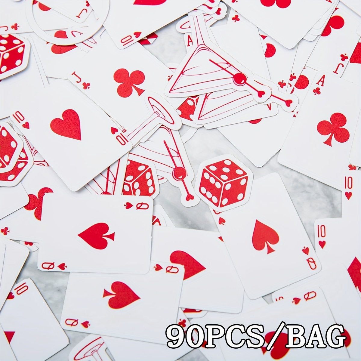 90pcs Mixed Set Colorful Confetti Cards Game Theme Party Scene Decoration