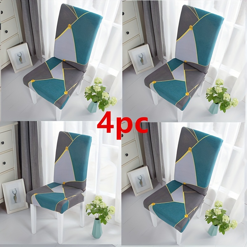 

4/6pcs Housse de Chaise Imprimée Extensible - Lavable en Machine, Housse Élastique pour Chaises de Salle à Manger dans , , la Décoration de - pour les Fêtes & Anniversaires