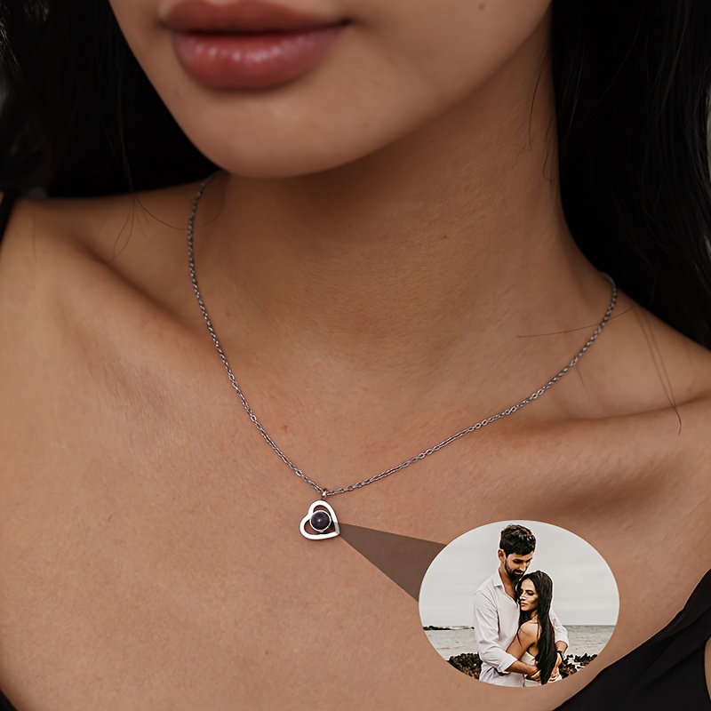 Personalized Heart Pendant Photo Necklace — Custom Gift for Loved Ones