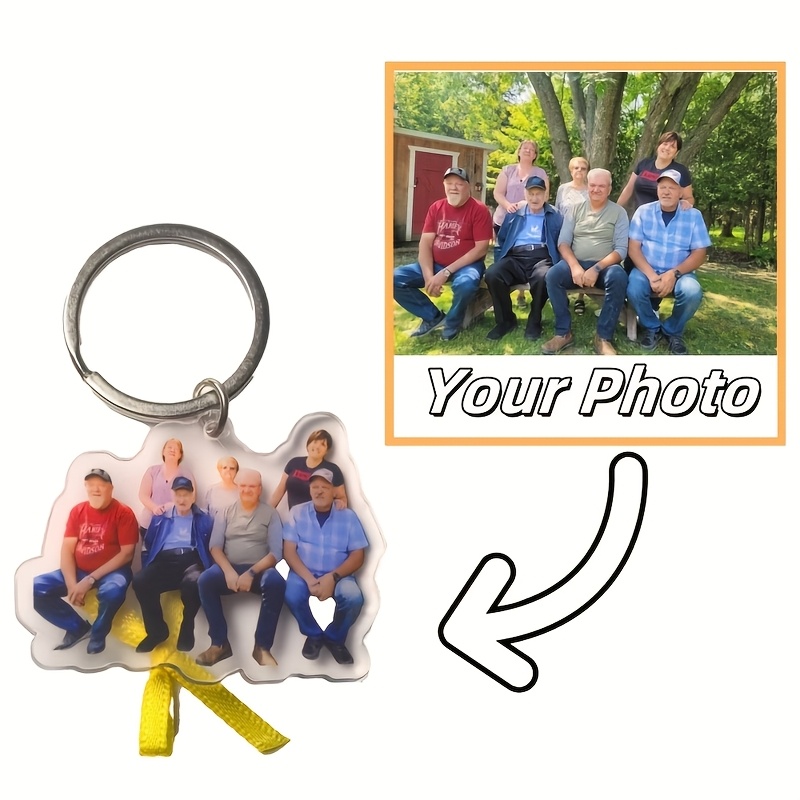 2d Flat, 2d Flat Custom Family Photo Keychain - Valentine's Day Gift, Father' Sday Present Personalized Pattern Keys Chain, 2d Flat