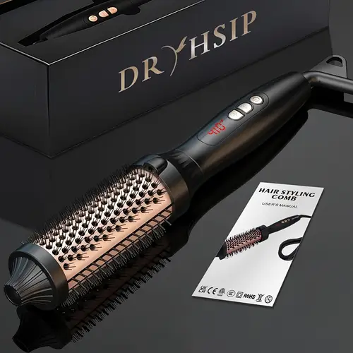 1pc thermal 1 5in volumizing curling brush with lcd voltage travel wand for and hair 250 to 410 perfect gift for suitable for trips weddings and vacations