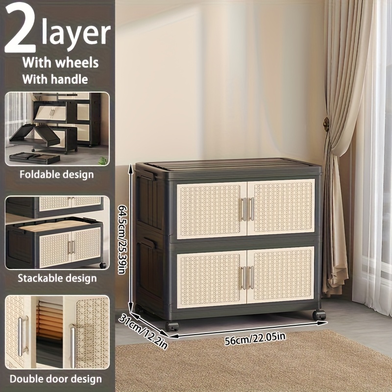 Large-Capacity Plastic Storage Bin with Lid, Multi-Layer Stackable Clothing Storage Bin