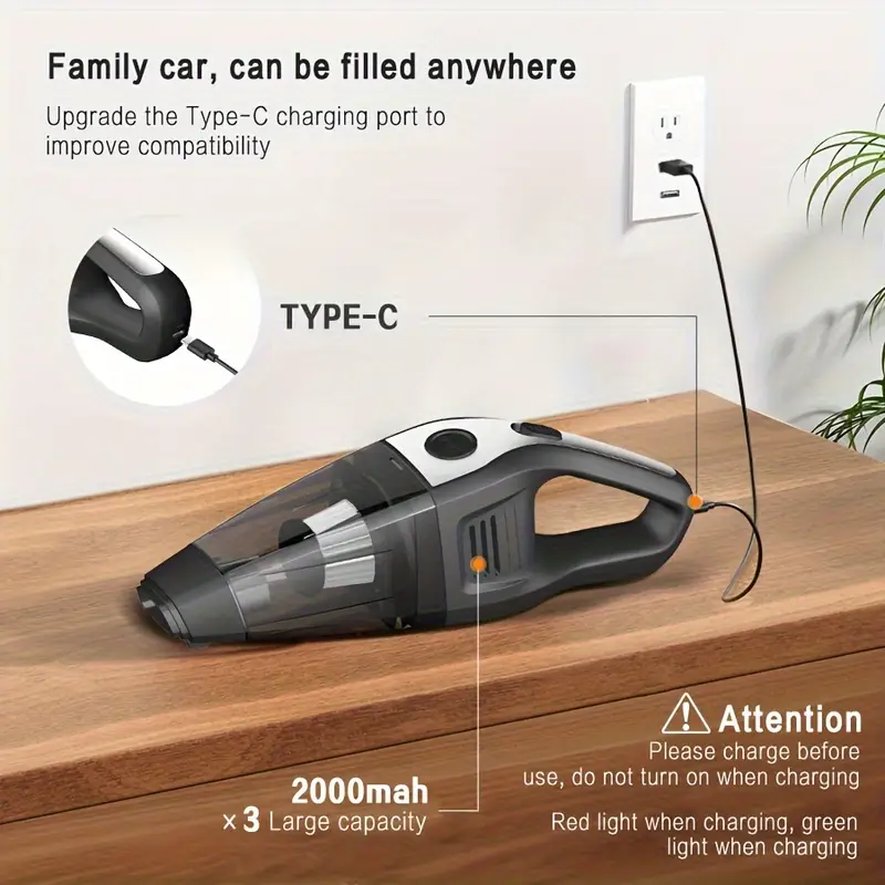 cordless vacuum cleaner super light suitable for home and car use with powerful suction of deep cleaning hard floors carpets and pet hair easy vacuuming details 8