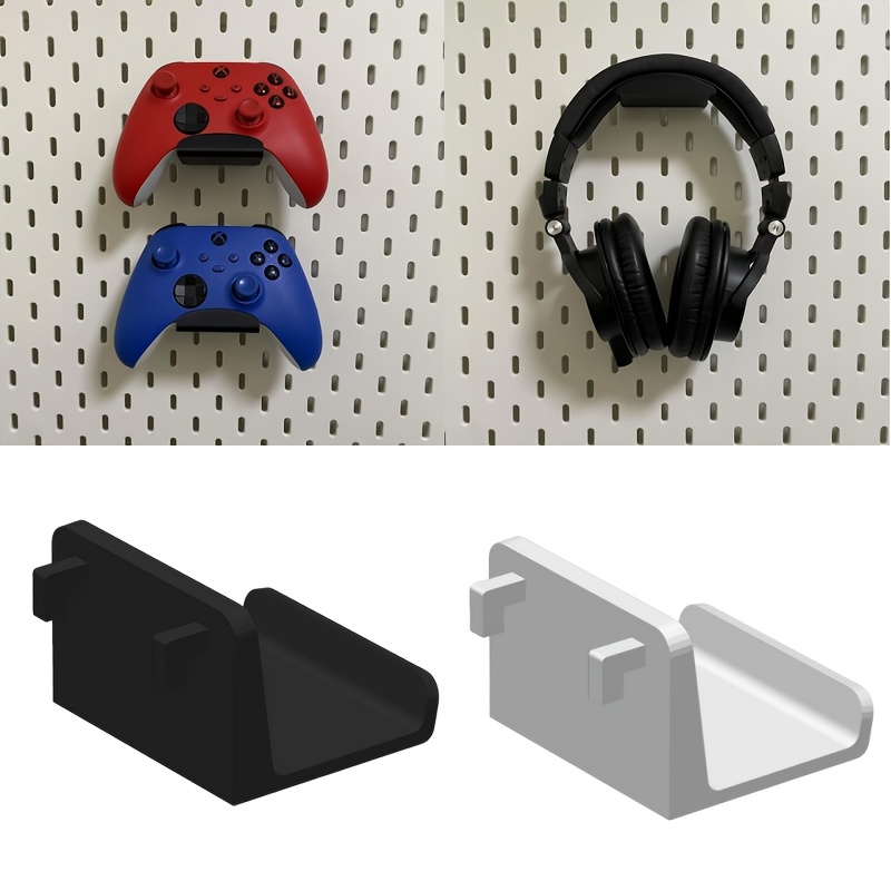 

A Wall-mounted Holder Suitable For Ikea Pegboards, For Headphones And Game Controllers, Office Or Bedroom Use.