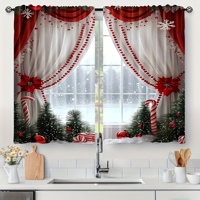 

Christmas Curtains And , - Rod Drapes, , Polyester For , , , Bathroom - 24x59