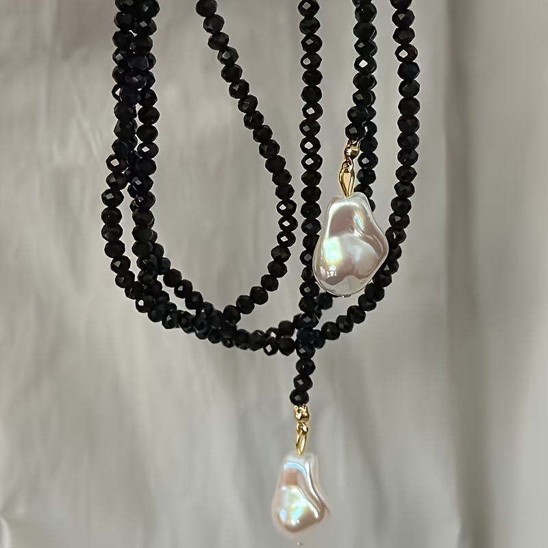 TEMU 1pc Catena Lunga Minimalista Bohemien da Donna con Perline e Pendente a , Elegante a , Adatta i e Speciali, Regalo per Feste e Vacanze, Design