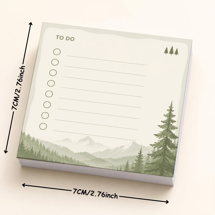 TEMU To Do List Memo Pad, Minimalist Pine Tree Landscape Design, Nature Aesthetic Checklist, Daily Task Planner, Study, Office, School & Planning