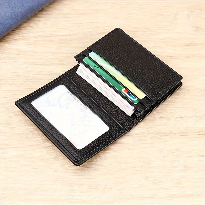 

Men's Genuine Cowhide Leather Business Card Holder Credit Card Bag, Multi Functional Document Bag, First Layer Cowhide Business Card Bag