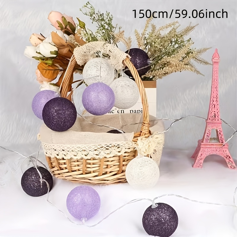 Image of Purple Battery Operated Led String Lights, 59in Fairy Lights For Bedroom Living Room Party Wedding Christmas Halloween Easter Decor