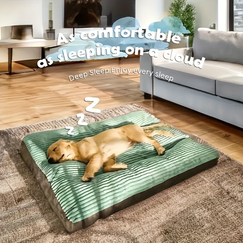 

Striped Dog Bed - Soft, Thickened Polyester Pet Mat With Non-slip Bottom For Small To Large Dogs And Cats