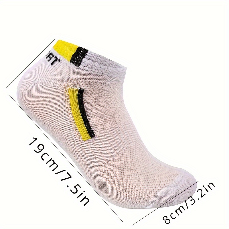 5-Pack Men's Low-Cut Athletic No-Show Socks - Breathable Moisture-Wicking Ankle Socks with Arch & Sporty Logo (White/Black) - Thin Cushioned for Gym,, - Multi-Color Options - Bulk Discount