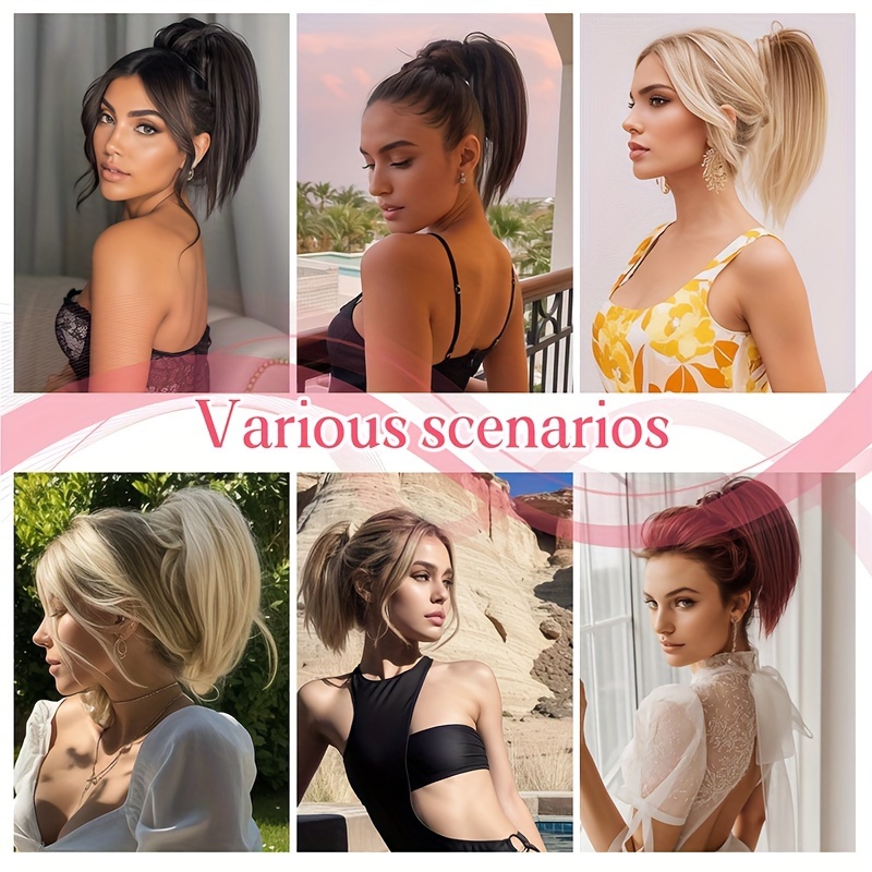 chic claw clip ponytail extension for women straight synthetic hair versatile easy to style details 7