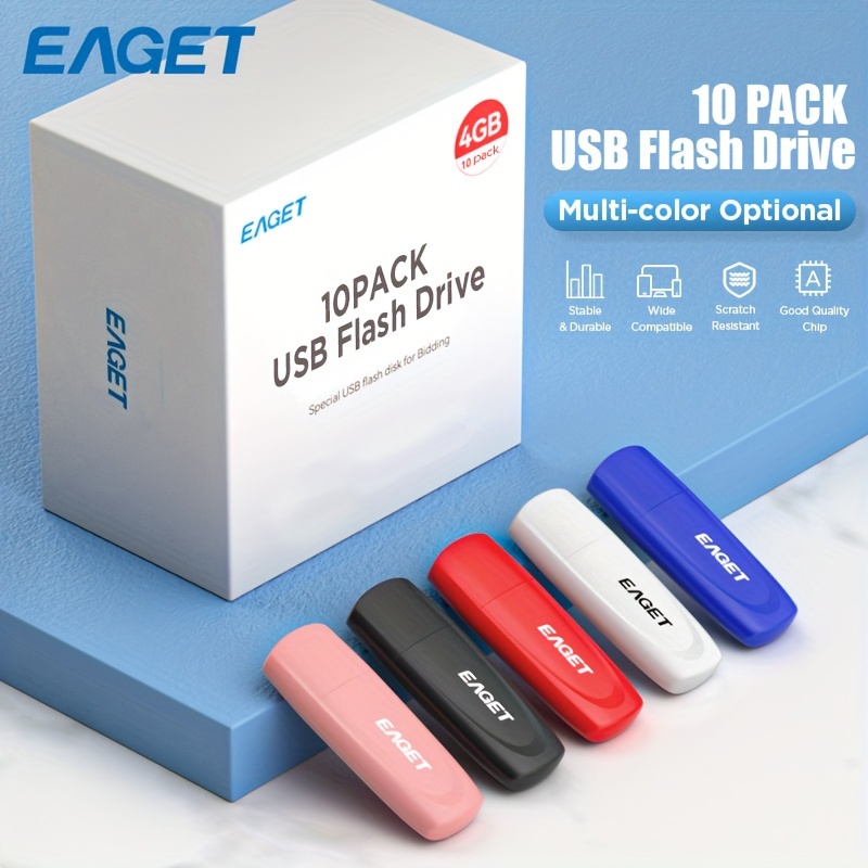 

Eaget 10 Pack 4gb Usb Flash Drives: , Plug-and-play, Easy-to-use