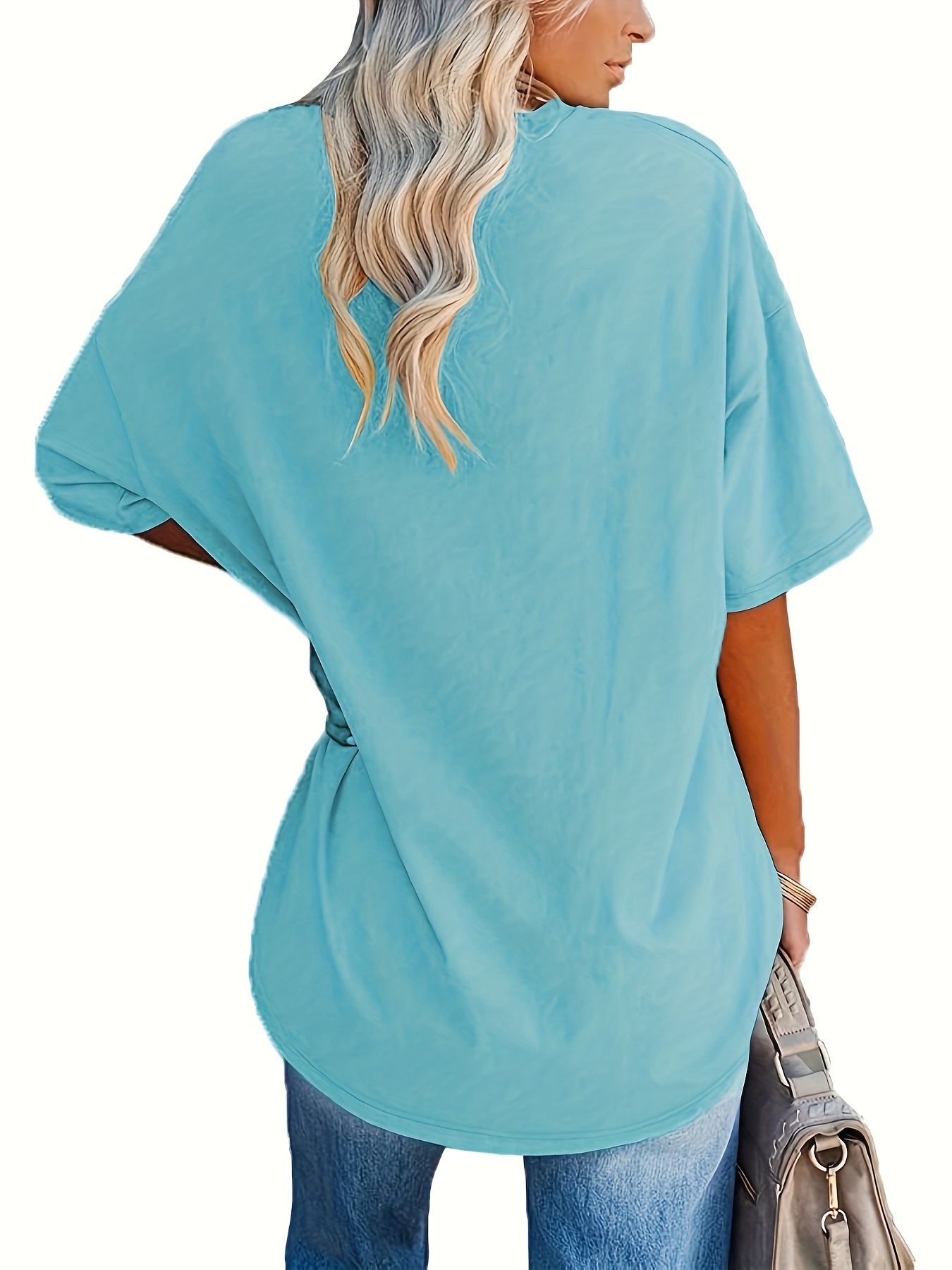 Plus Size, Cross-border European and American Women's Spring/Summer New Loose Fit Half-Sleeve Waist-Tied Top