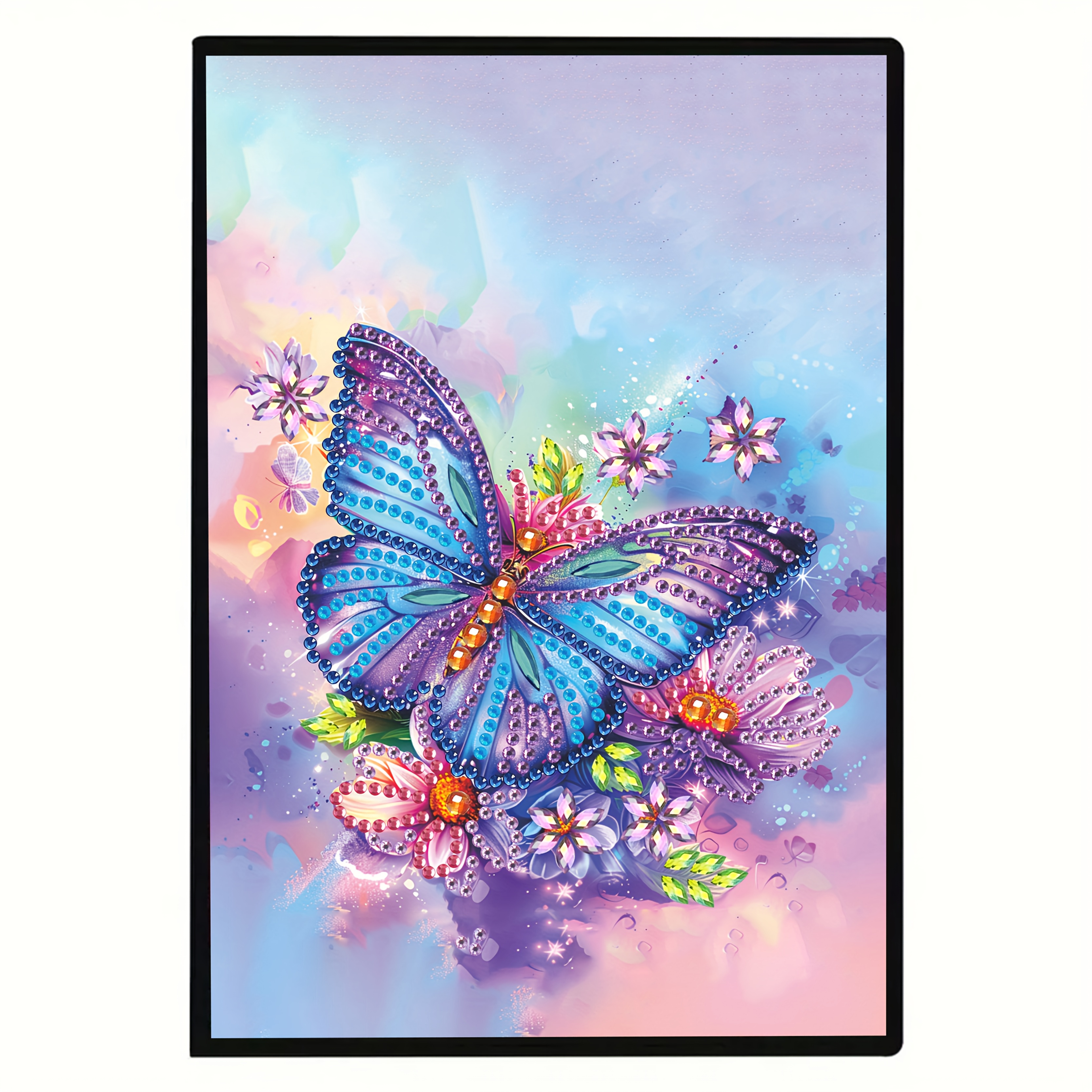 TEMU 1 Set Of Diy Diamond Painting Art Notebook, "purple Kissing Summer" Pattern Notebook, Adult Hand-painted Irregular-shaped Sketchbook By Numbers,