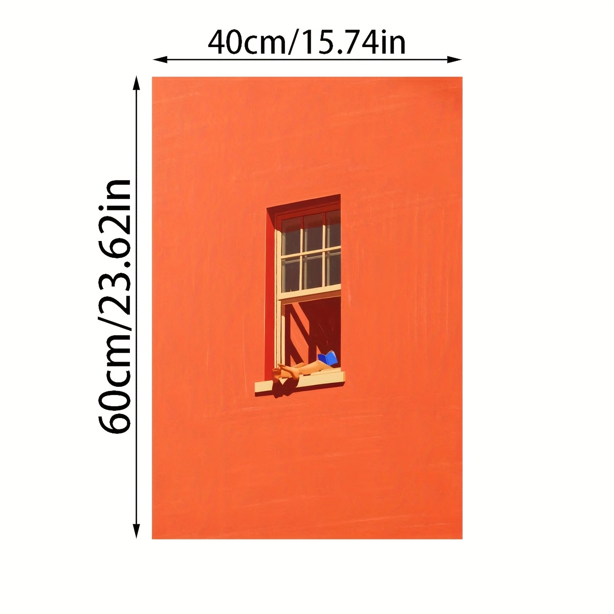 TEMU 1 Stück Ungerahmtes Minimalistisches Wasserdichtes Leinwandbild - Lebendiges Oranges Cartoon-Buchdesign, Moderne Klassische Deko für Wohnzimmer,