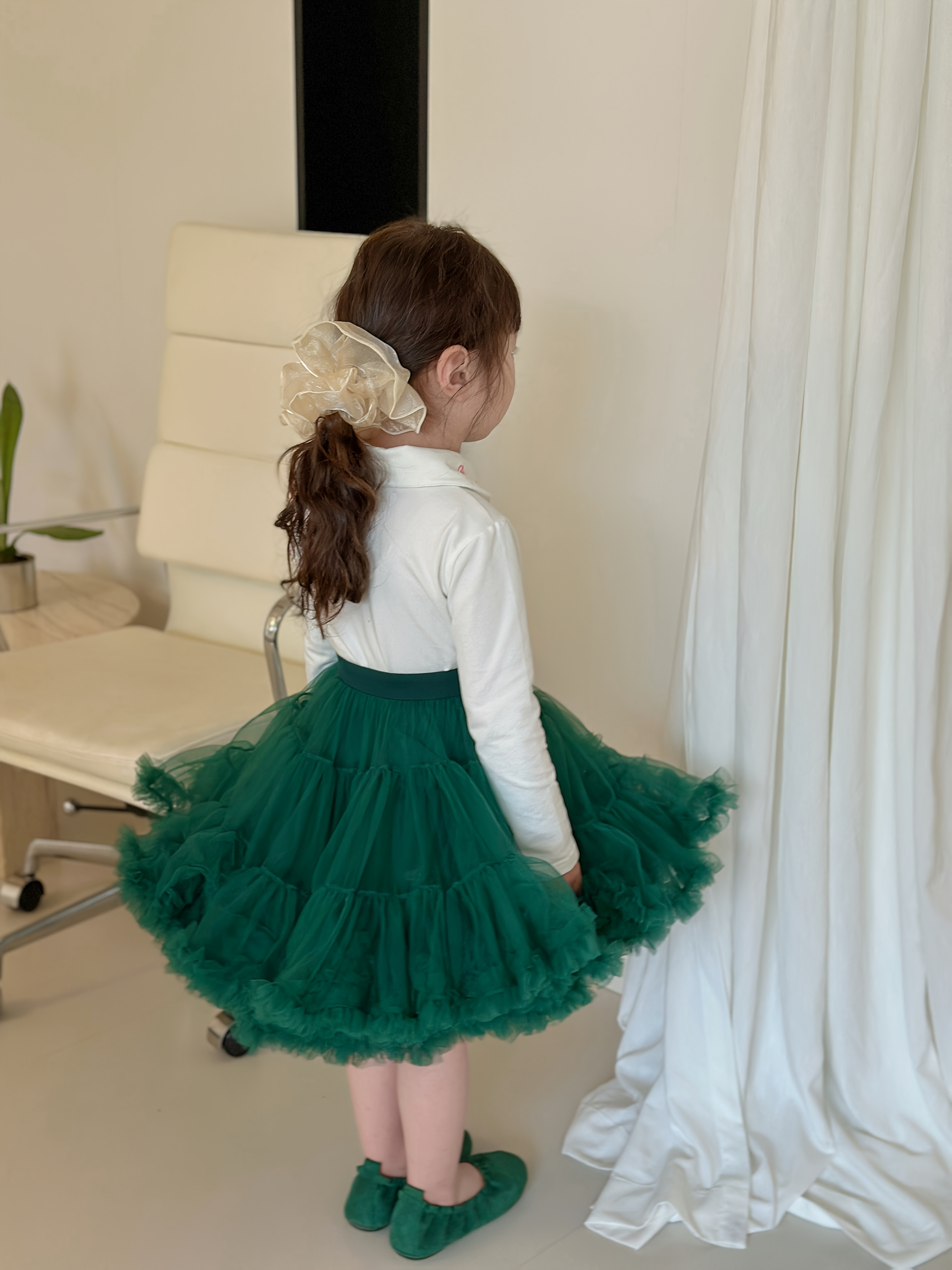 green emerald velvet dress Bums & Roses Green Sequin Tulle Tutu Dress, Hypoallergenic & Antibacterial Bamboo Fabric main image 0
